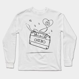 old cassette tape with love Long Sleeve T-Shirt